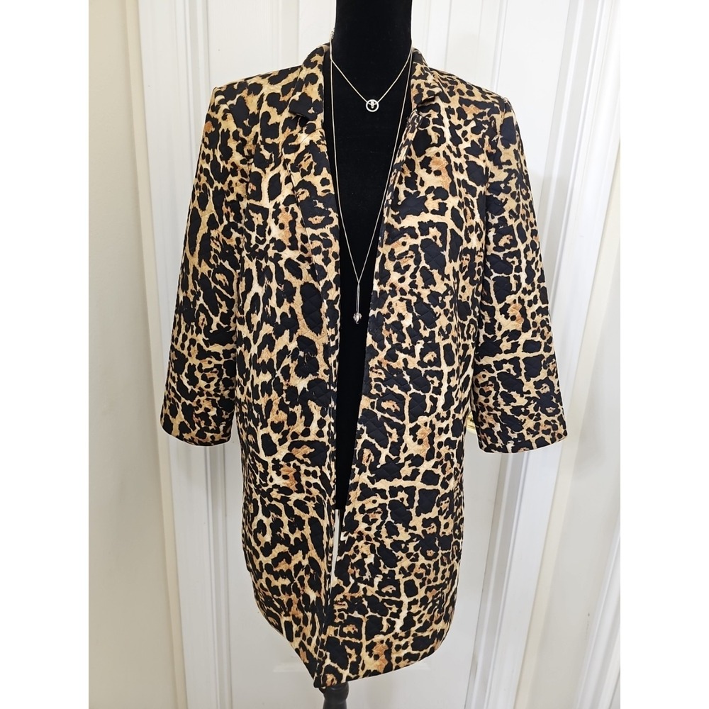 Leopard Print Womens Blazer Medium Mob Wife Career Work Wear‎